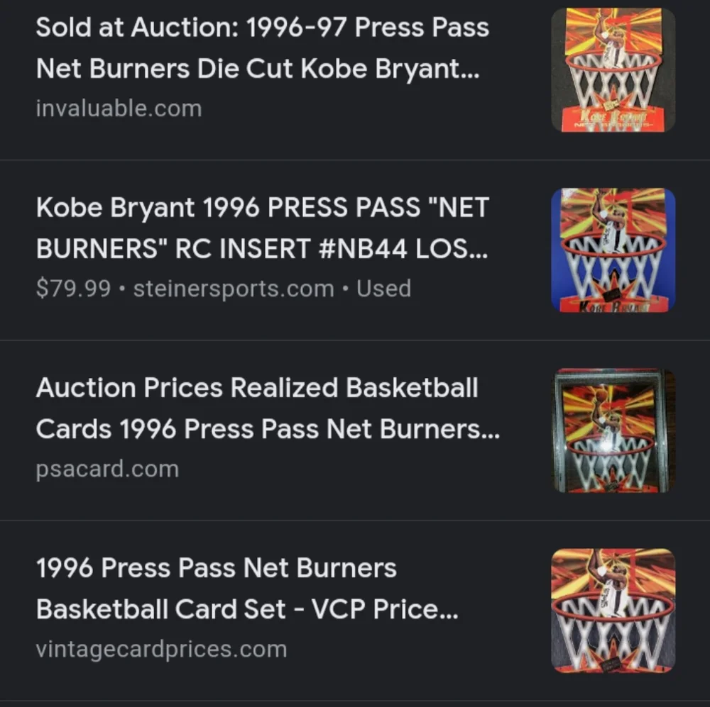 Kobe Bryant Rookie Press Pass NET BURNERS DIE CUT Lakers INSERT 1996